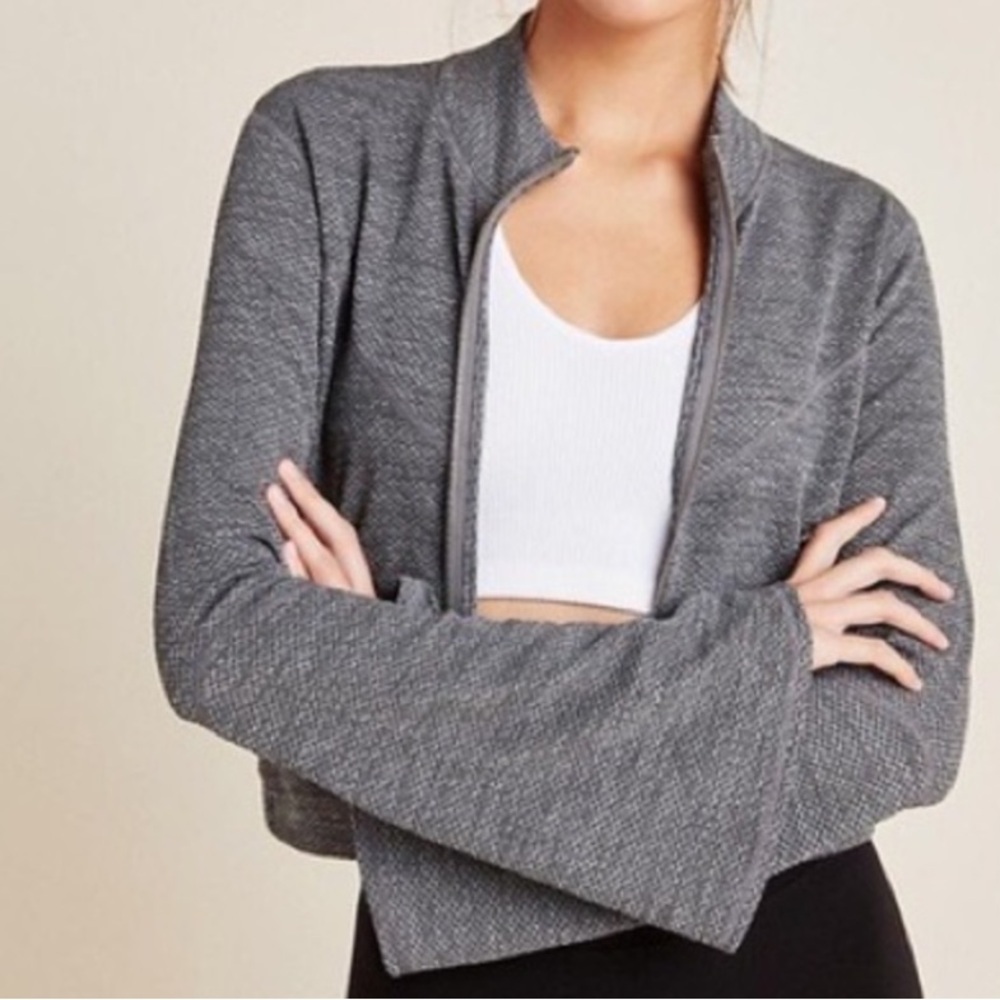 Free‎ People Movement Off The Grid Jacket Flare Sleeve Charcoal Combo Medium